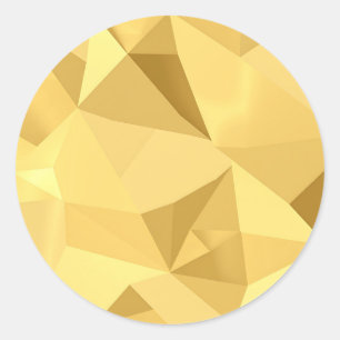 Gouden Geometrisch Abstract Patroon Ronde Sticker