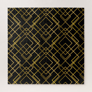 Gouden geometrisch, naadloos ruitpatroon. legpuzzel