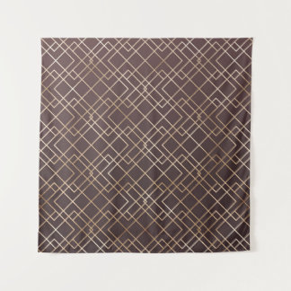 Gouden geometrische, Art Deco Marsala. Wandkleed