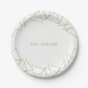 Gouden geometrische driehoeken Moderne glamour chi Papieren Bordje
