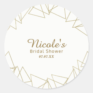 Gouden geometrische driehoeken moderne glamour chi ronde sticker