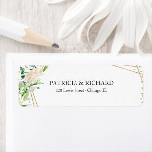 Gouden Geometrische Elegante Groene Planten Etiket