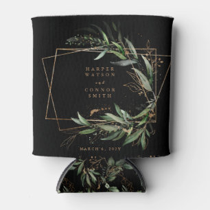 Gouden Geometrische Eucalyptus Elegant Zwart Bruil Blikjeskoeler