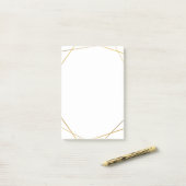 Gouden geometrische gouden effect noten post-it® notes (Op bureau)