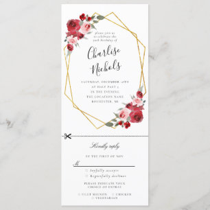 gouden geometrische grilverjaardagsuitnodiging rsv kaart