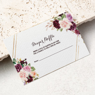 Gouden Geometrische Groene Bourgogne Bloemenluier  Informatiekaartje