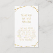 Gouden geometrische klantenorders dank u informatiekaartje (Voorkant)