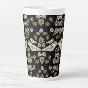 Gouden Geometrische Moderne Abstracte Vogel Kunst Latte Mok