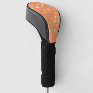 Gouden Geometrische Patroon Custom Perzik Achtergr Golfheadcover