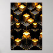 Gouden geometrische schakeltechnologie kamerdecora poster (Voorkant)