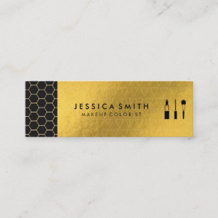 Gouden geometrische shimmer Hex Trim MUA Mini Visitekaartje