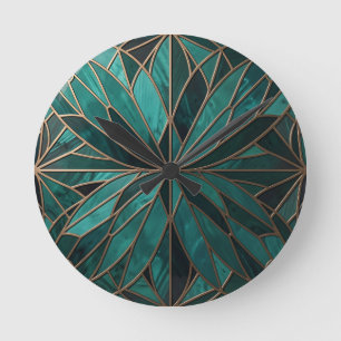 Gouden geometrische stervende patroon Art Deco lux Ronde Klok