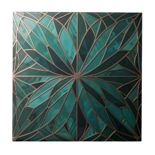 Gouden geometrische stervende patroon Art Deco lux Tegeltje