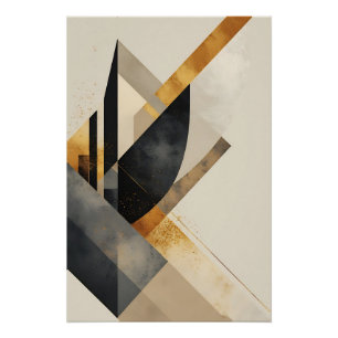 Gouden Geometrische Symfonie Perfect Poster