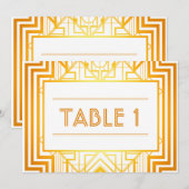 Gouden Geometrische Tafel Nummers Kaart (Voorkant / Achterkant)