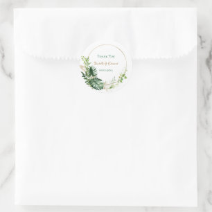 Gouden geometrische tropische groene Monstera-blad Ronde Sticker