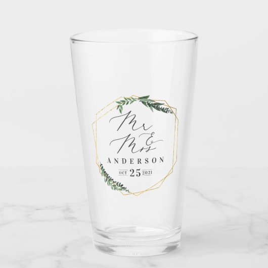 gouden geometrische waterverf glas (Voorkant)