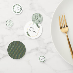 gouden geometrische waterverf groen confetti