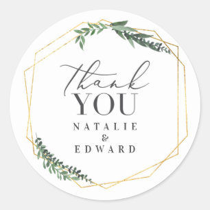 gouden geometrische waterverf ronde sticker