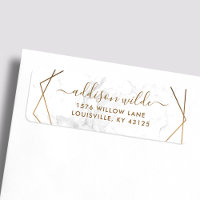 Gouden Geometrische Witte Marmeren Moderne Adres