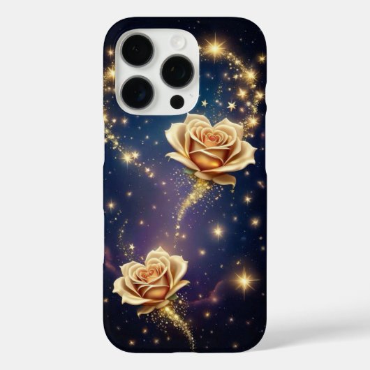 Gouden gespikkelde bloemen Case-Mate iPhone case (Achterkant)