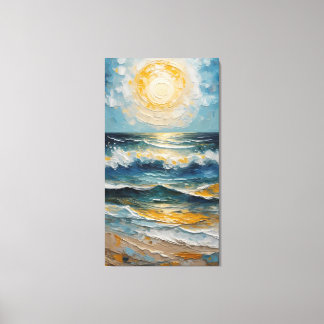 Gouden Getij: Impressionistische Oceanzonsondergan Canvas Afdruk