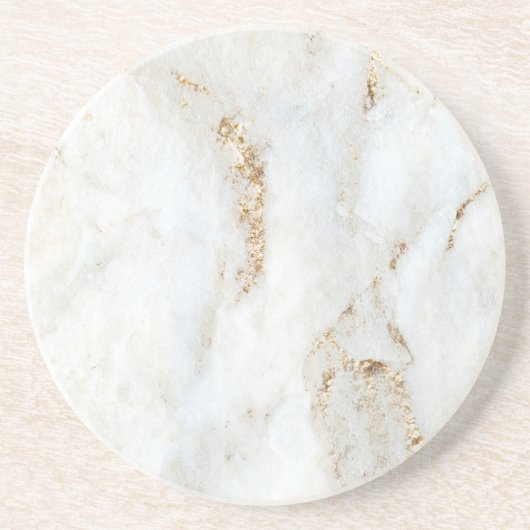 Gouden gevlekt wit marmer zandsteen onderzetter (Voorkant)