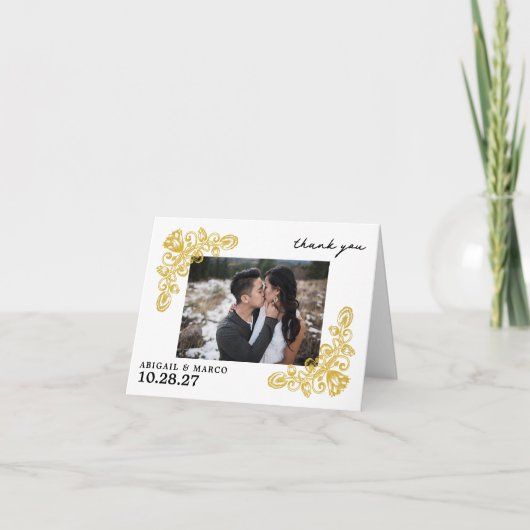  gouden gevouwen bedankkaart (Voorkant)