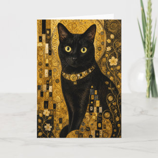 Gouden Gezel (Mooie Zwarte Kat) Kaart