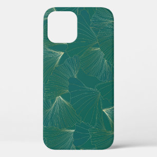 Gouden Ginkgo laat art deco achter iPhone 12 Hoesje