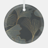 Gouden Ginkgo: luxe bloemendeco. Glas Ornament (Voorkant)