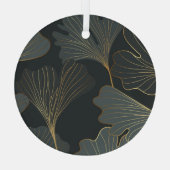 Gouden Ginkgo: luxe bloemendeco. Glas Ornament (Achterkant)