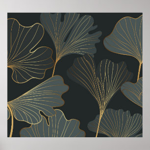 Gouden Ginkgo: luxe bloemendeco. Poster