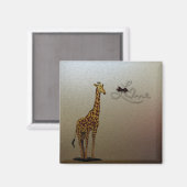 Gouden Giraffe Magneet (Voorkant / Achterkant)