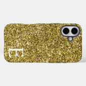 Gouden Girly Printed Glitter Stijlvol en Schattige Case-Mate iPhone Case (Achterkant (horizontaal))