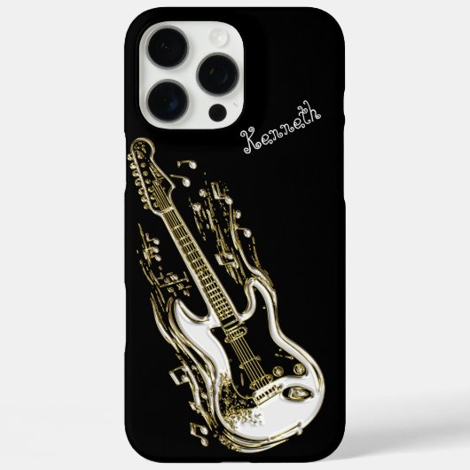 Gouden gitaar speelt tijdloos ritme Case-Mate iPhone case (Achterkant)