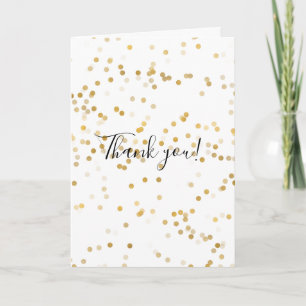 Gouden Glam Confetti Bedankkaart