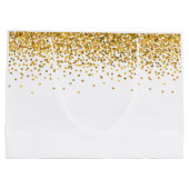 Gouden Glam Confetti Stippen Large Cadeautasje (Achterkant)