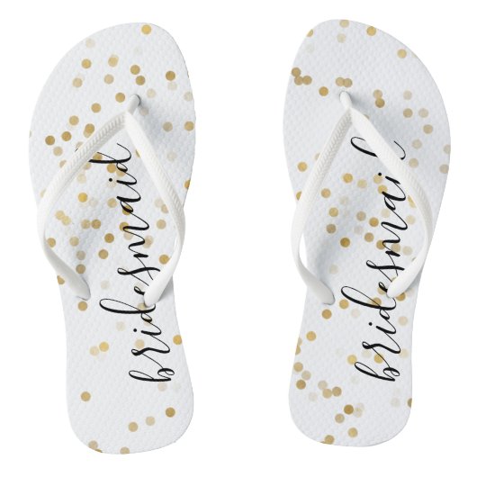 Gouden Glam Confetti Teenslippers (Voetbed)