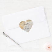 Gouden Glam Cream Witte Glitter Confetti Hart Sticker (Envelop)
