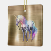 Gouden Glam Eenhoorn Keramisch Ornament (Links)