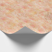 Gouden Glam Girly Peach Pink Blush Luipaard Print Cadeaupapier (Hoek)