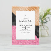 Gouden Glam Glitter Bachelorette Party Kaart (Staand voorkant)