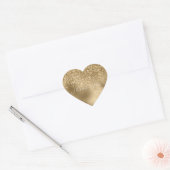 Gouden Glam Glitter Dank u Hart Sticker (Envelop)