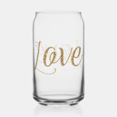 Gouden Glam Glitter Liefde Blikvorm Glas (Achterkant)