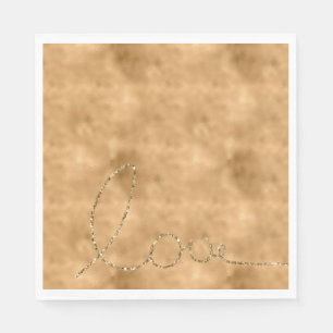 Gouden Glam Glitter Liefde Servet