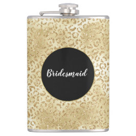 Gouden Glam Glitter Luipaardprint Heupfles