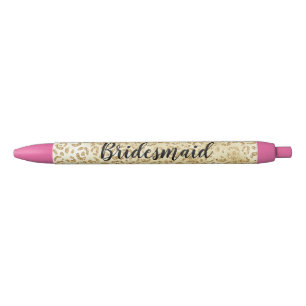 Gouden Glam Glitter Luipaardprint Zwarte Inkt Pen