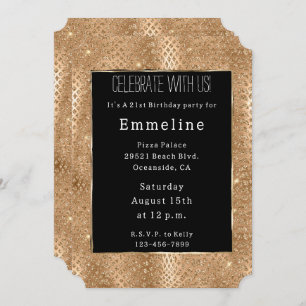 Gouden Glam Glitter Snake Skin Kaart