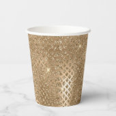 Gouden Glam Glitter Snake Skin Papieren Bekers (Achterkant)